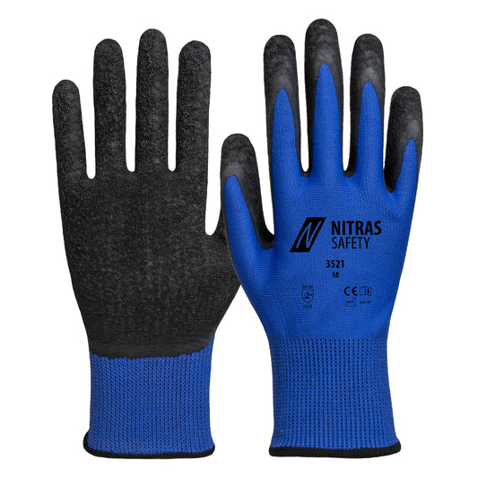 Gants en nylon NITRAS, bleu / noir