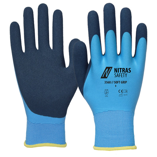 NITRAS SOFT GRIP, gants de montage, bleu clair / bleu foncé
