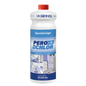Eine 1L weiße Kunststoffflasche der DR.SCHNELL GmbH & Co. KGaA PERO CHLOR Chlorreiniger für Oberflächen mit roter Kappe und blauem Etikett, beschriftet in Deutsch für professionelle Küchen- und Lebensmittelhygiene.