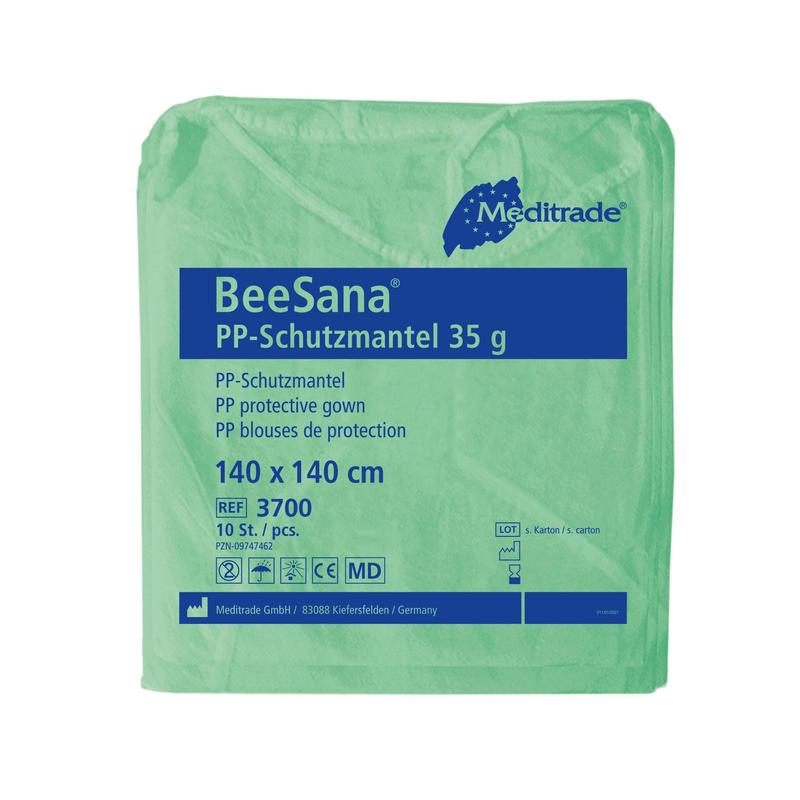 Manteau de protection BeeSana® PP pour le personnel et les visiteurs, paquet de 10