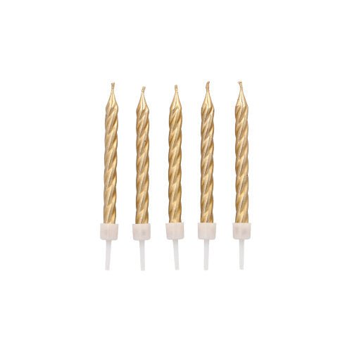 Douze PAPSTAR bougies d'anniversaire de 6 cm avec supports de PAPSTAR GmbH sont alignées sur un fond blanc.