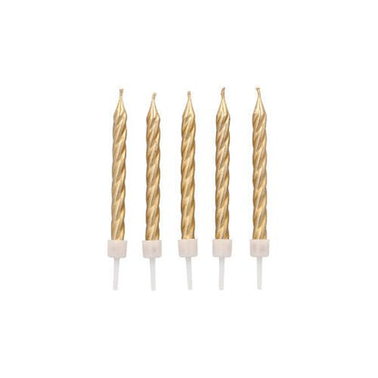 Douze PAPSTAR bougies d'anniversaire de 6 cm avec supports de PAPSTAR GmbH sont alignées sur un fond blanc.