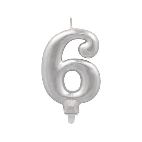 La bougie numérique PAPSTAR GmbH avec support 7 cm "argent" est une bougie numérique argentée métallique - idéale pour les anniversaires et les fêtes spéciales.