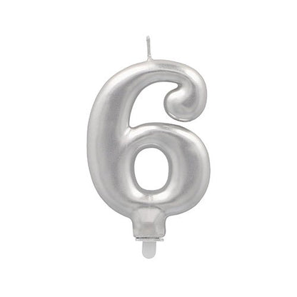 La bougie numérique PAPSTAR GmbH avec support 7 cm "argent" est une bougie numérique argentée métallique - idéale pour les anniversaires et les fêtes spéciales.