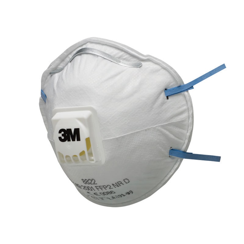 Masque contre les particules 3M™, FFP2, avec valve, 8822 | Paquet (10 pièces)