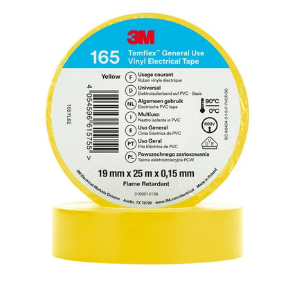 Ruban isolant en vinyle 3M™ Temflex™ 165 jaune