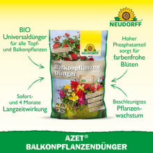 Neudorff Shop Azet BalkonpflanzenDünger ist ideal für Sommerblumen in Balkonkästen und enthält hochwertige organische Volldünger für kräftiges Wachstum und leuchtende Blüten.