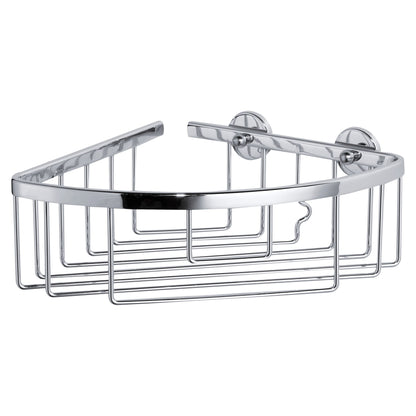 Panier de douche d'angle tesa ALUXX à un étage, en aluminium chromé, avec solution de fixation adhésive