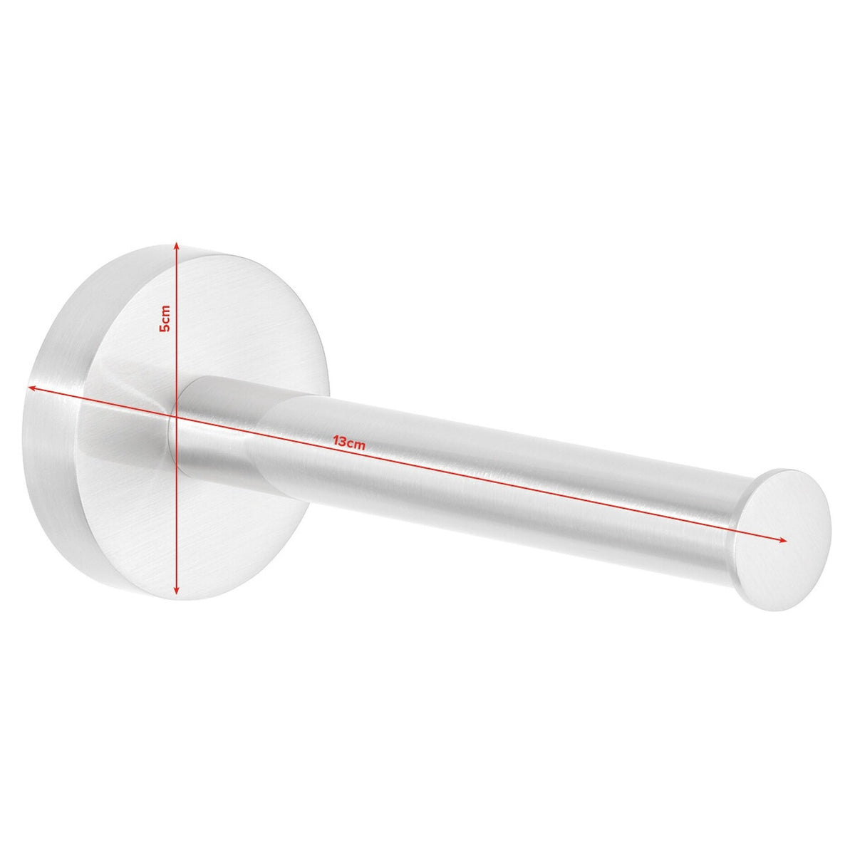 tesa Nooblesse Ersatzrollenhalter, Edelstahloptik, inkl. Klebelösung – Abmessungen