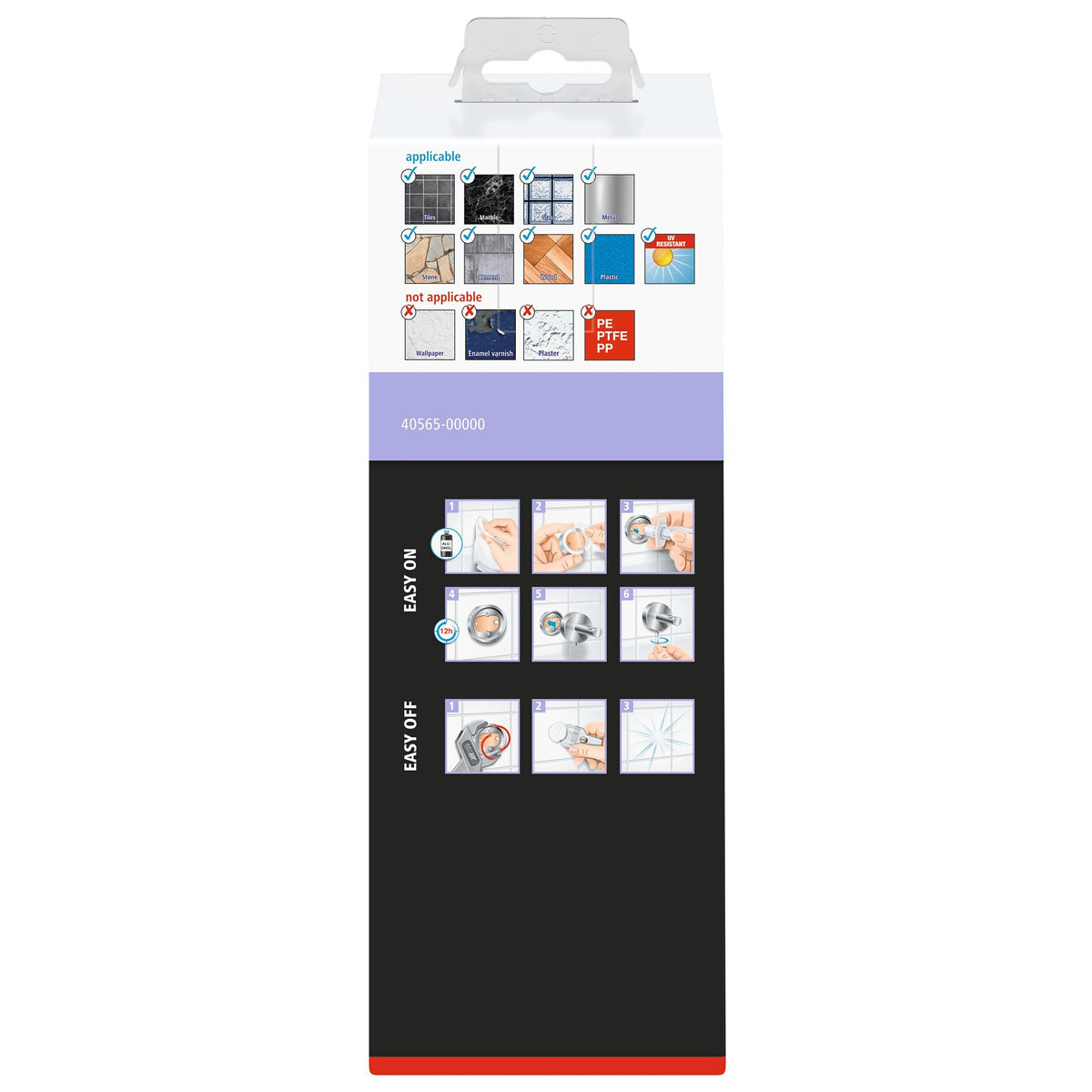 Distributeur de savon mural tesa MOON BLACK, noir mat, avec solution de fixation
