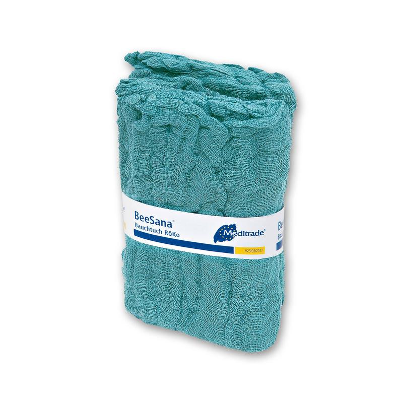 Serviette ventrale BeeSana®, RöKo, non stérile, 6 plis, 8 x 90 cm, vert, avec boucle | Paquet (20 pièces)