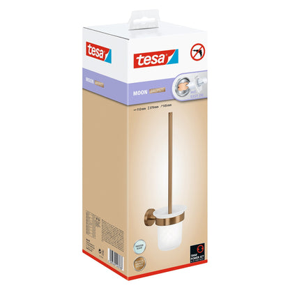 tesa MOON Bronze Toilettenbürste, selbstklebend, Metall PVD beschichtet