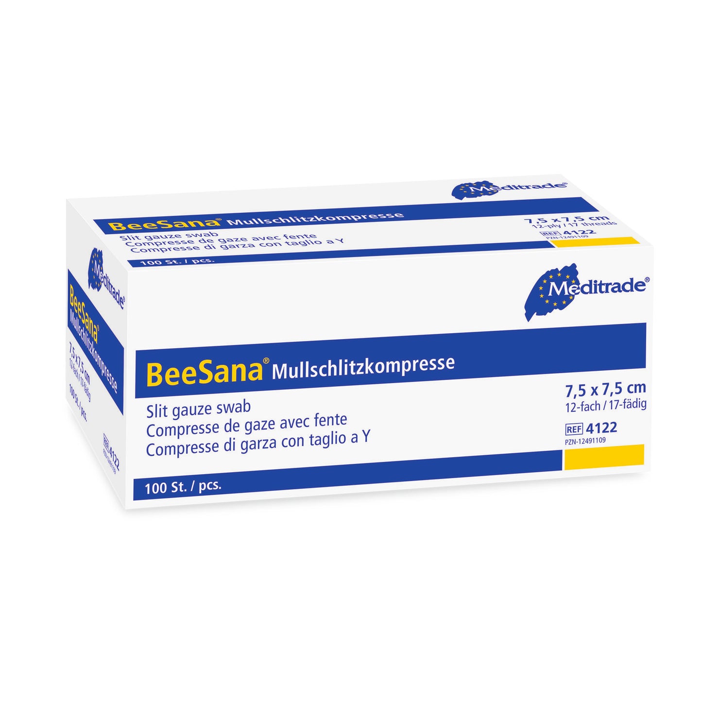 Compresse à fentes de gaze BeeSana®, non stérile, 12 fois (100 pièces)