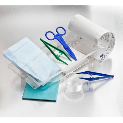 Le kit de soins des plaies II CPT de Paul Hartmann AG contient des ciseaux bleus, une pince colorée, de la gaze, un sous-main, un gobelet et un bol transparent - idéal pour des soins des plaies efficaces et emballé de manière claire dans un paquet (1 pièce).