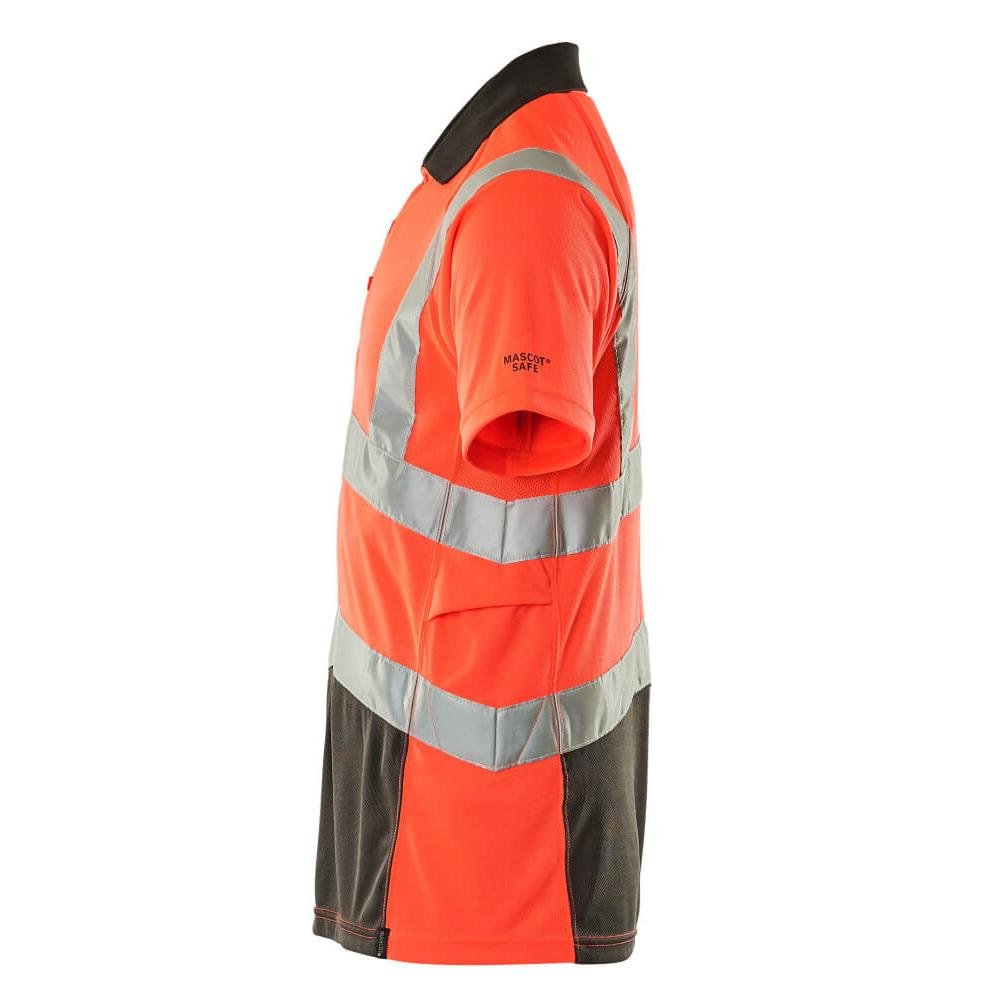 MASCOT® Polo Anadia, rouge haute visibilité/anthracite foncé