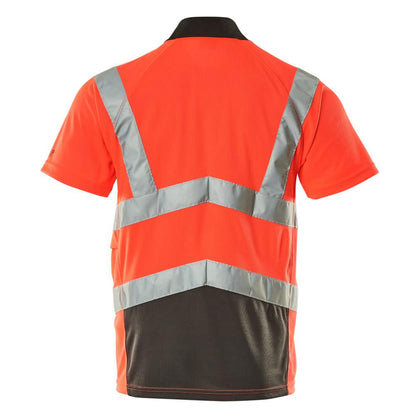 MASCOT® Polo Anadia, rouge haute visibilité/anthracite foncé