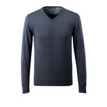 Pull tricoté col V, pull tricoté en laine mérinos