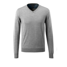 Pull tricoté col V, pull tricoté en laine mérinos