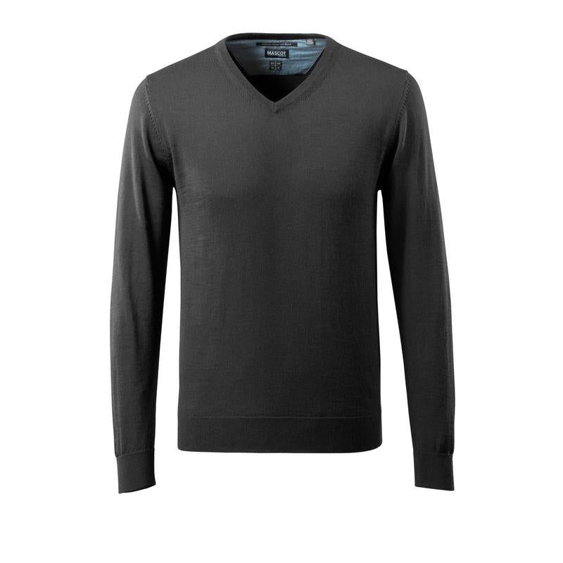Pull tricoté col V, pull tricoté en laine mérinos