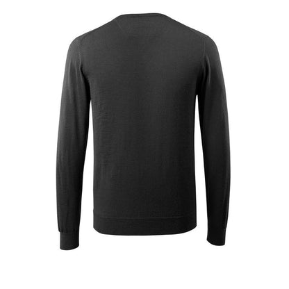 Pull tricoté col V, pull tricoté en laine mérinos