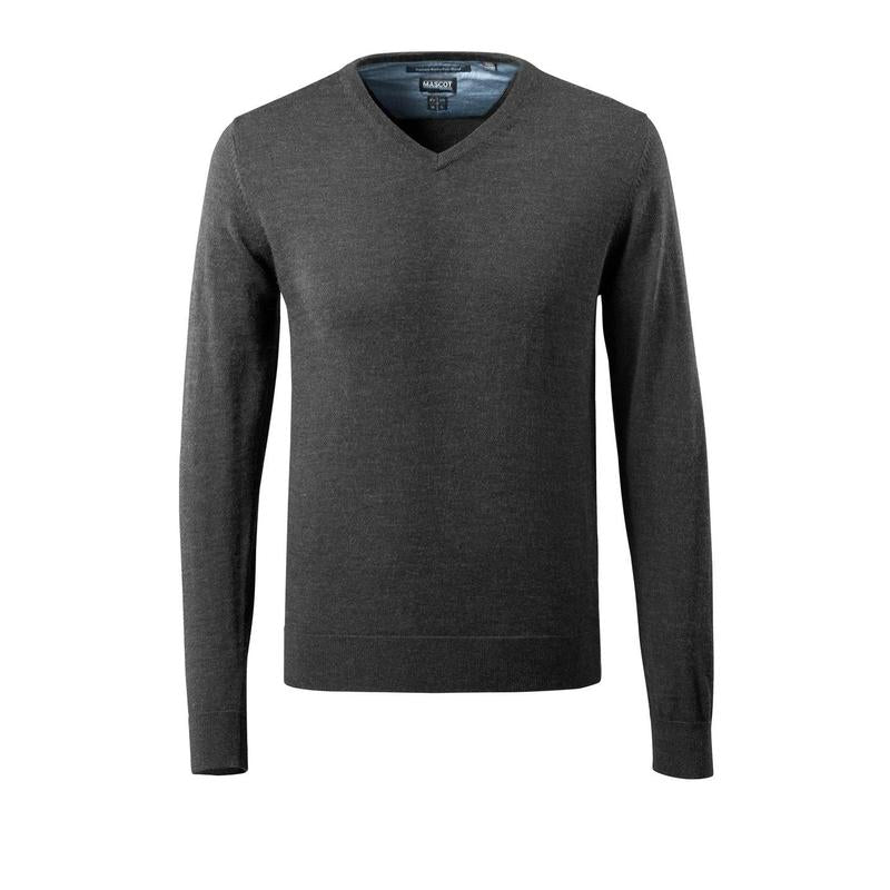 Pull tricoté col V, pull tricoté en laine mérinos