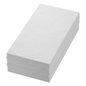 Une pile de serviettes Dunilin® 48 x 48 cm en blanc de Duni GmbH avec une texture subtile et des bords parfaitement alignés est soigneusement disposée sur un fond blanc et offre un choix respectueux de l'environnement pour chaque occasion. Chaque paquet contient 36 serviettes qui rappellent l'élégance semblable au tissu.