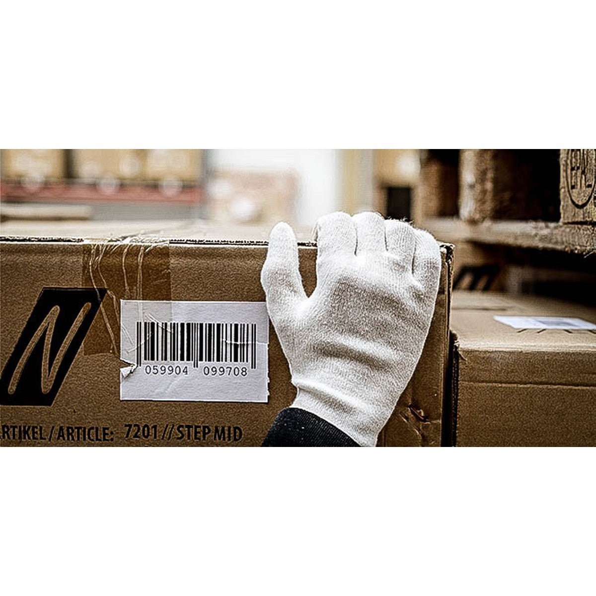 Gants en jersey de coton NITRAS, jersey de coton naturel | Paquet (12 paires)