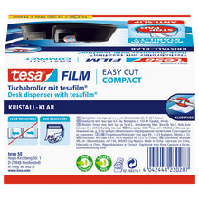 Dérouleur de table tesa Easy Cut Compact, noir transparent, 10 m x 15 mm