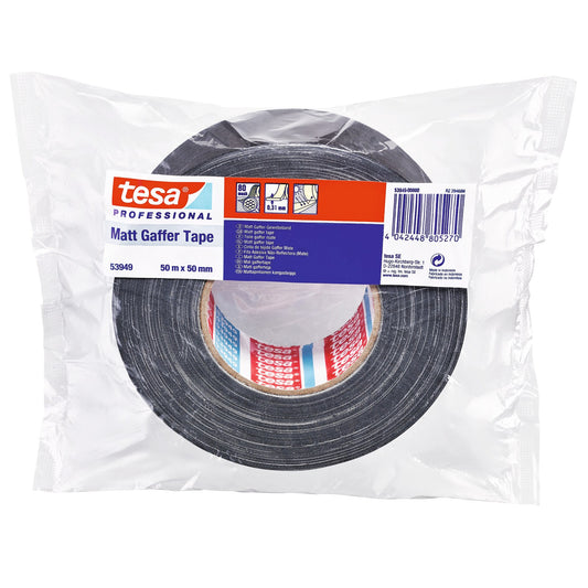 tesa Professional 53949 Gafferband, matt, 50 m x 50 mm schwarz-matt
