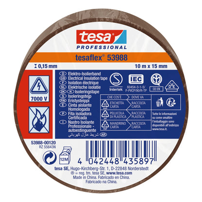tesa Professional 53988 Isolierband 7000V braun, 10 m x 15 mm