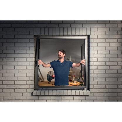 tesa FALT Faltbarer Aluminiumrahmen, teleskopierbar, für Fenster, 140 x 140 cm, weiß – Anwendung