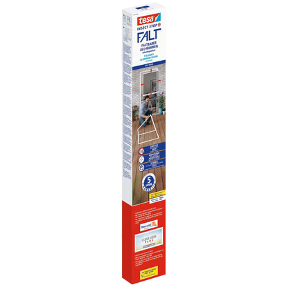 tesa FALT Faltbarer Aluminiumrahmen, teleskopierbar, für Türen, 100 x 220 cm weiß