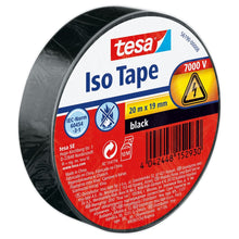 Ruban isolant tesa SPVC pour installations électriques, noir, 20 m x 19 mm