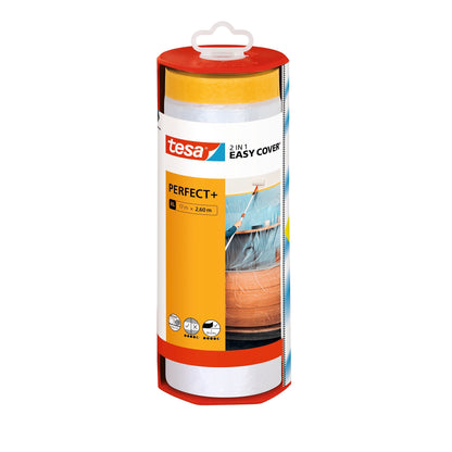 tesa Easy Cover Perfect+, orange, Nachfüllung 17 m x 2,6 m