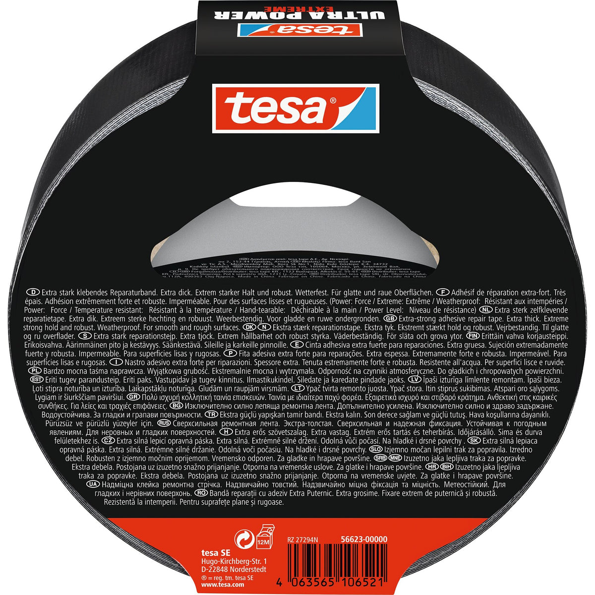 tesa Ultra Power Extreme Tape, schwarz 25 m x 50 mm