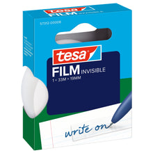 tesafilm 57312 Invisible, boîte pliante à suspendre, 33 m x 19 mm, blanc mat