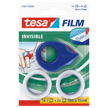 Mini-dérouleur tesafilm + 2 rouleaux « Invisible », blanc mat, pour des rouleaux jusqu'à 19 m