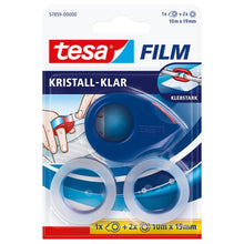 tesafilm 57859 Mini-dérouleur avec 2 rouleaux de tesafilm Crystal Clear, transparent