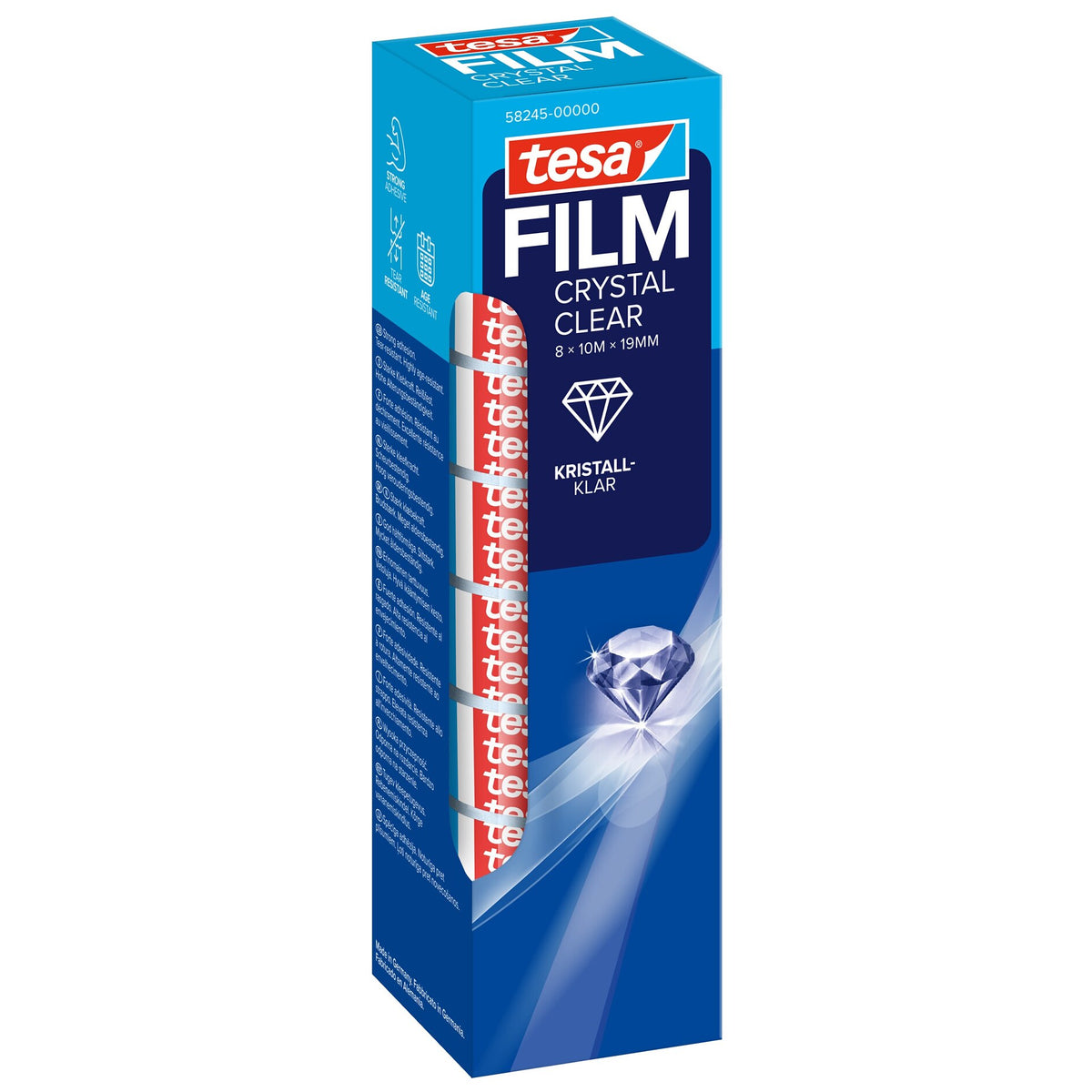 tesafilm CRYSTAL CLEAR, transparent, en rouleau, 10 m x 19 mm