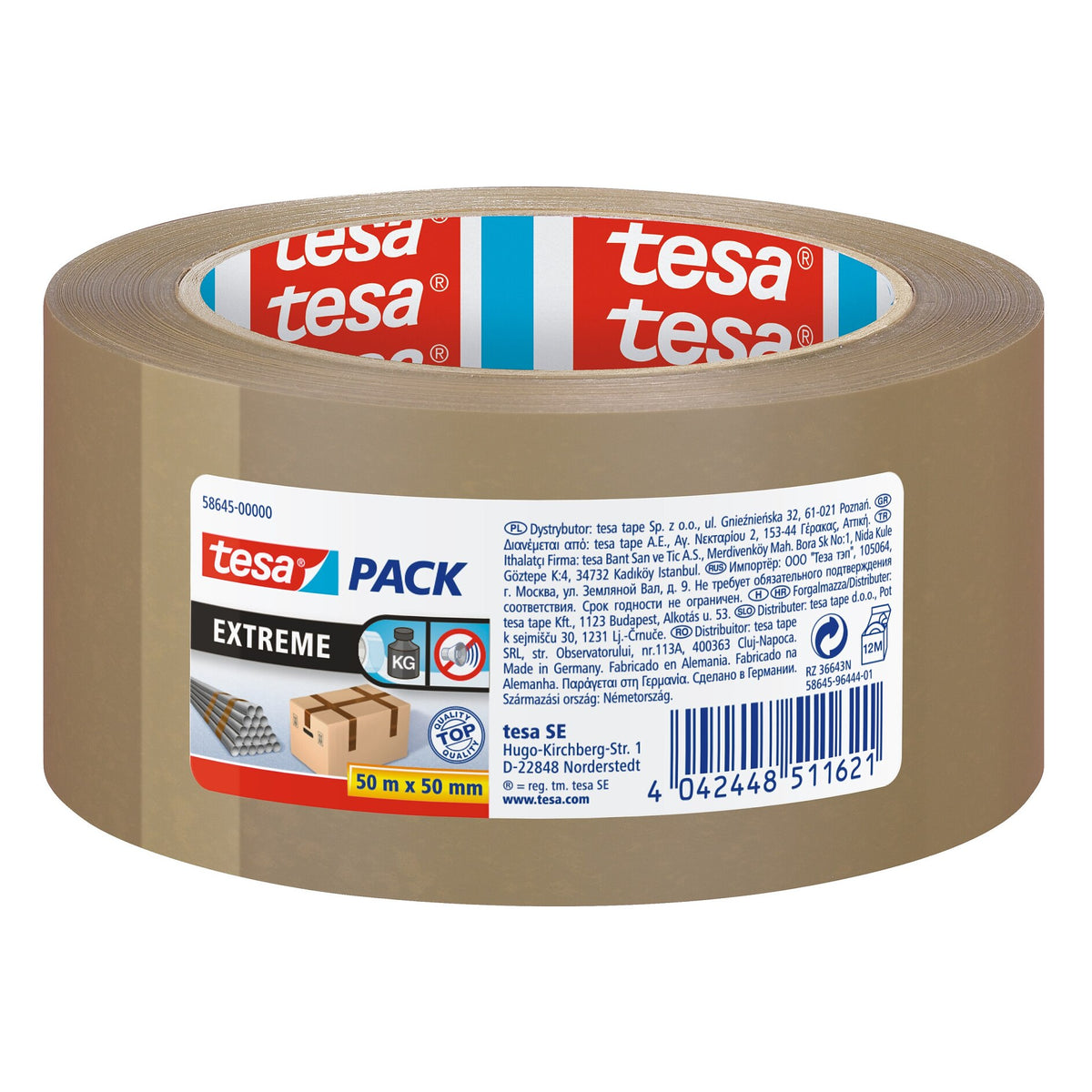 Ruban d'emballage Tesapack Ultra Strong, marron, 50 m x 50 mm