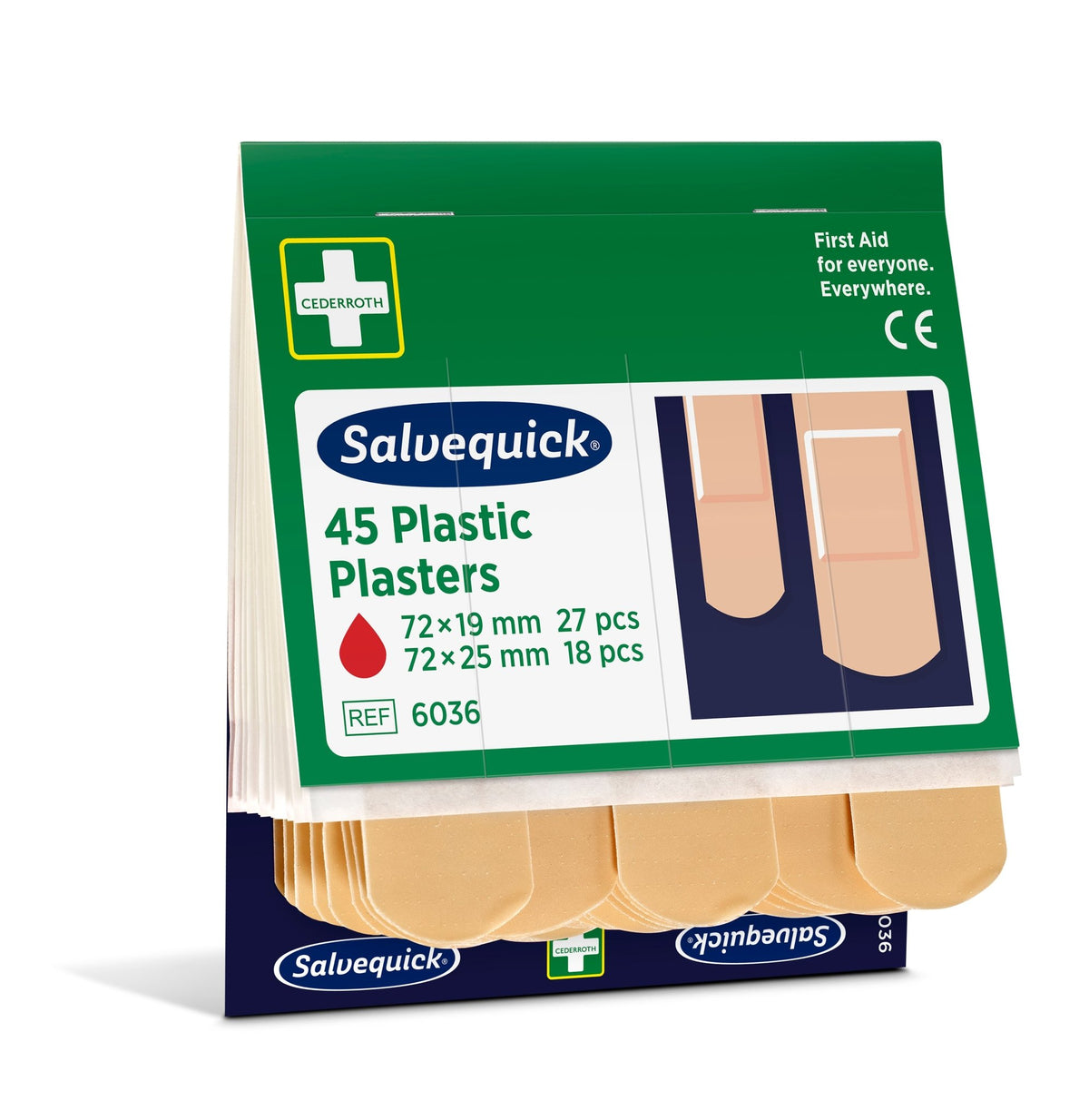Pansements en plastique, 45 pièces/recharge  | Boîte (45 pièces)