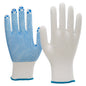 Gants tricotés NITRAS, nylon / coton, blanc / bleu