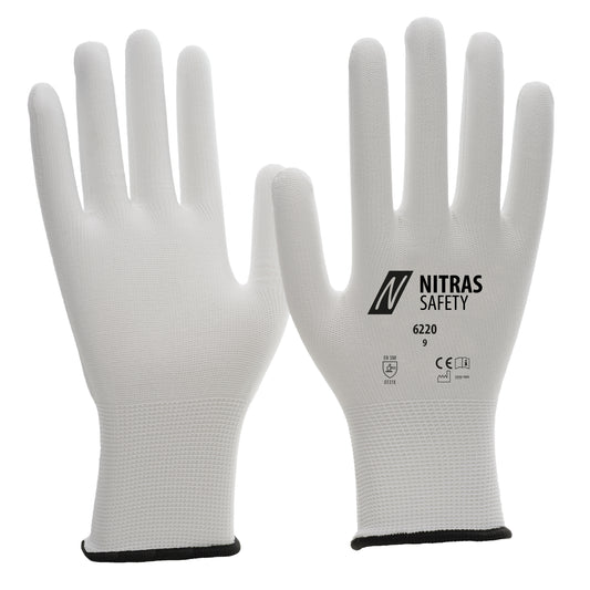 Gants en nylon NITRAS, blancs