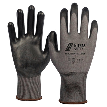 NITRAS SKIN FLEX CUT 3D, gants de protection contre les coupures, gris / noir
