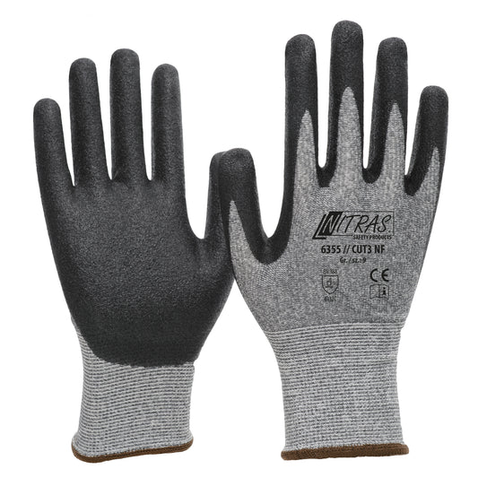 NITRAS CUT C NF, gants de protection contre les coupures, gris/noir
