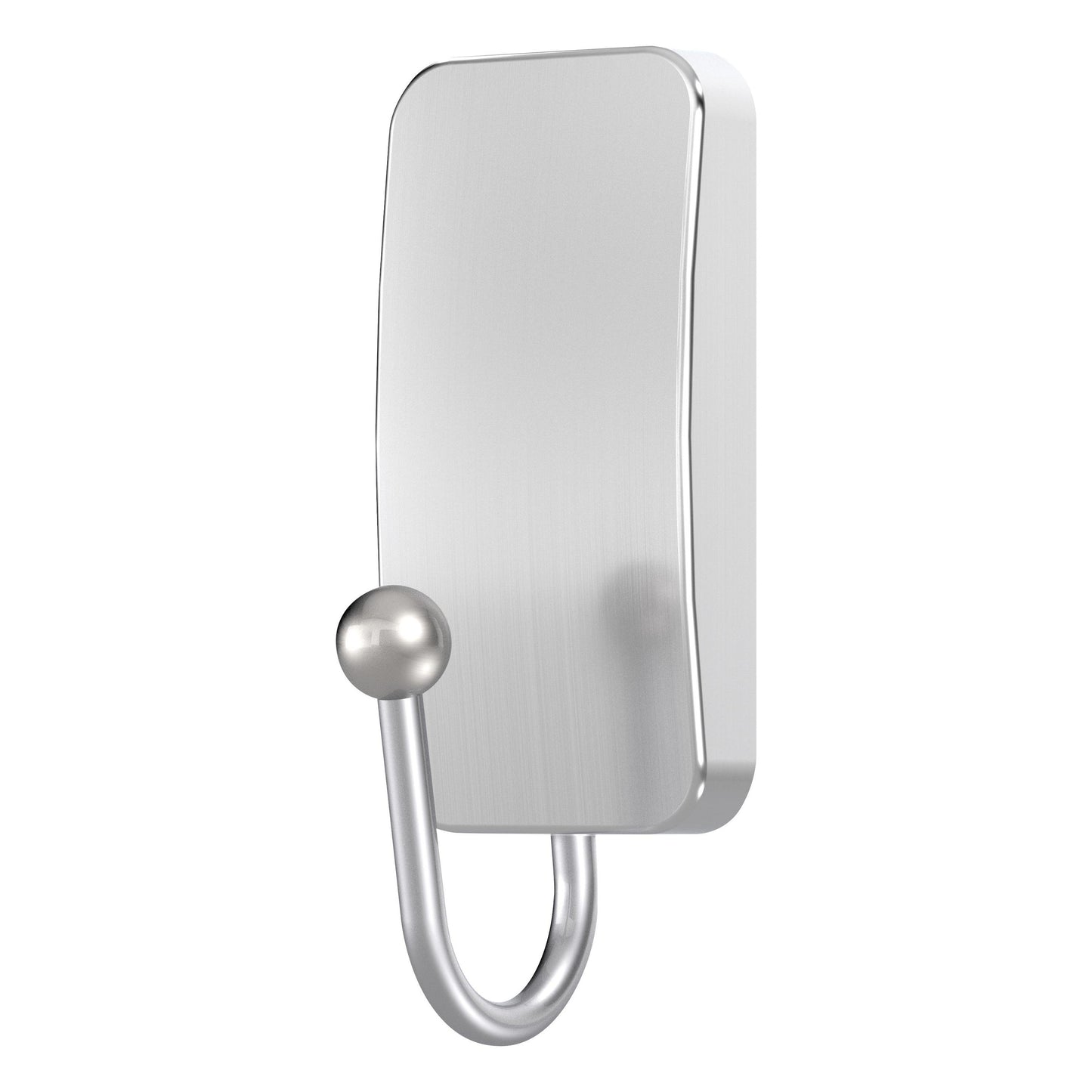 Der Command™ Metall-Haken Bad, schmal, Satin Nickel von 3M Deutschland GmbH zeichnet sich durch ein elegantes silbernes Design aus, das ideal für die Aufbewahrung im Badezimmer ist. Die glatte Oberfläche mit 1 Haken und 25 Streifen ist perfekt, um Gegenstände stilvoll aufzuhängen.
