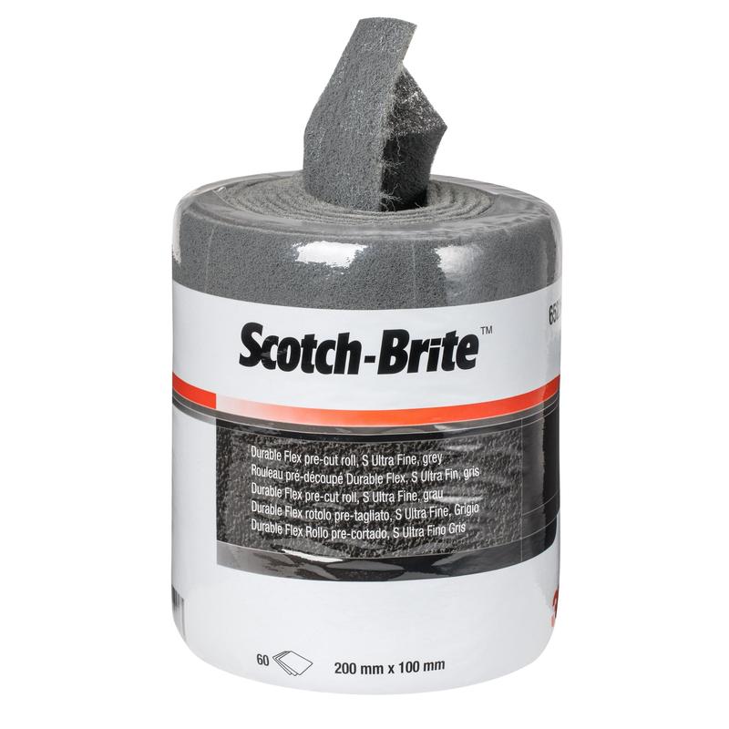 Rouleau non tissé Scotch-Brite™ Durable Flex DF-RL, 100 mm x 10 m, SiC UFN | Paquet (1 rouleau)