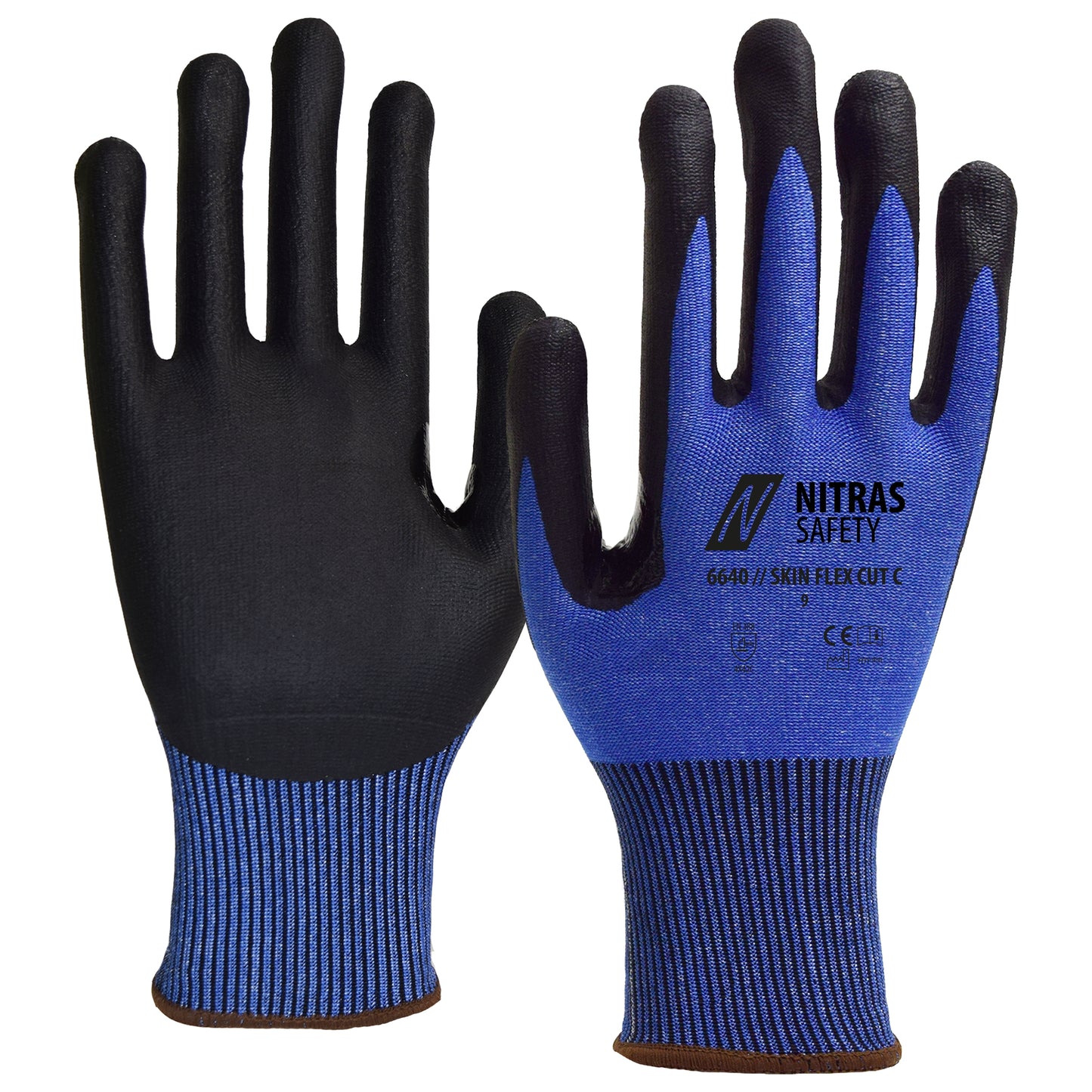 NITRAS SKIN FLEX CUT C, gants de protection contre les coupures, bleu / noir