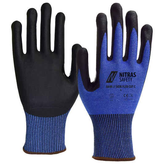 NITRAS SKIN FLEX CUT C, gants de protection contre les coupures, bleu / noir