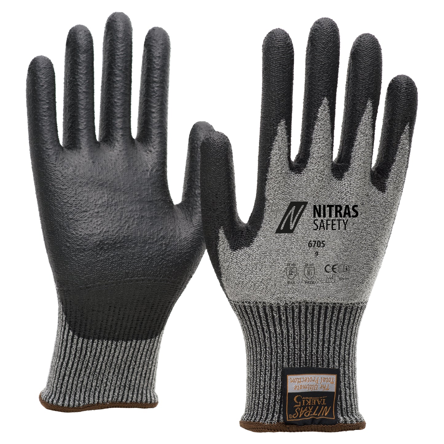 Gants de protection contre les coupures NITRAS TAEKI, gris/noir